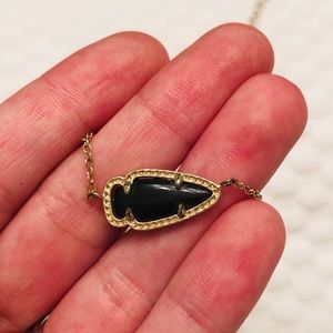 Kasey Arrowhead Gold Pendant Necklace in Black